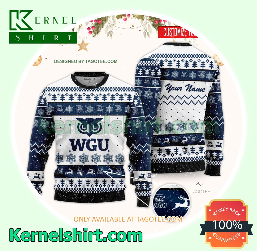 Western Governors University Logo Xmas Knit Sweaters