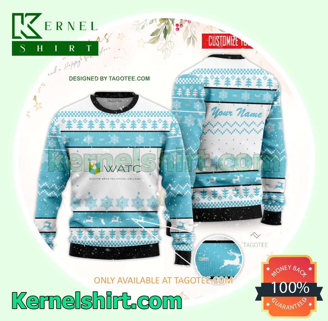 Wichita Area Technical College Logo Xmas Knit Sweaters