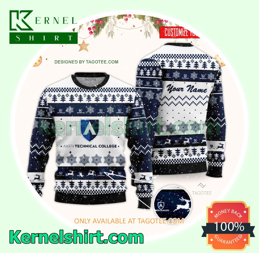 Aiken Technical College Logo Xmas Knit Sweaters