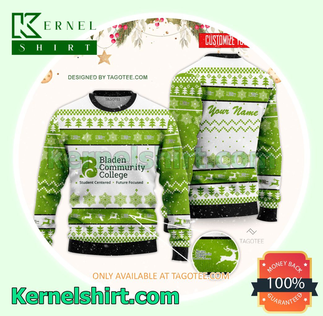 Bladen Community College Logo Xmas Knit Sweaters