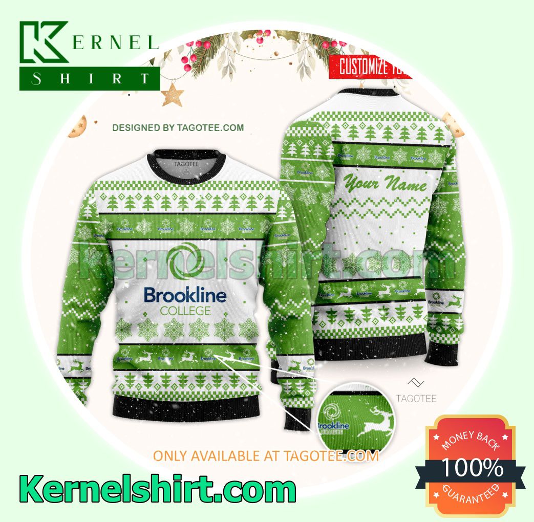 Brookline College Logo Xmas Knit Sweaters