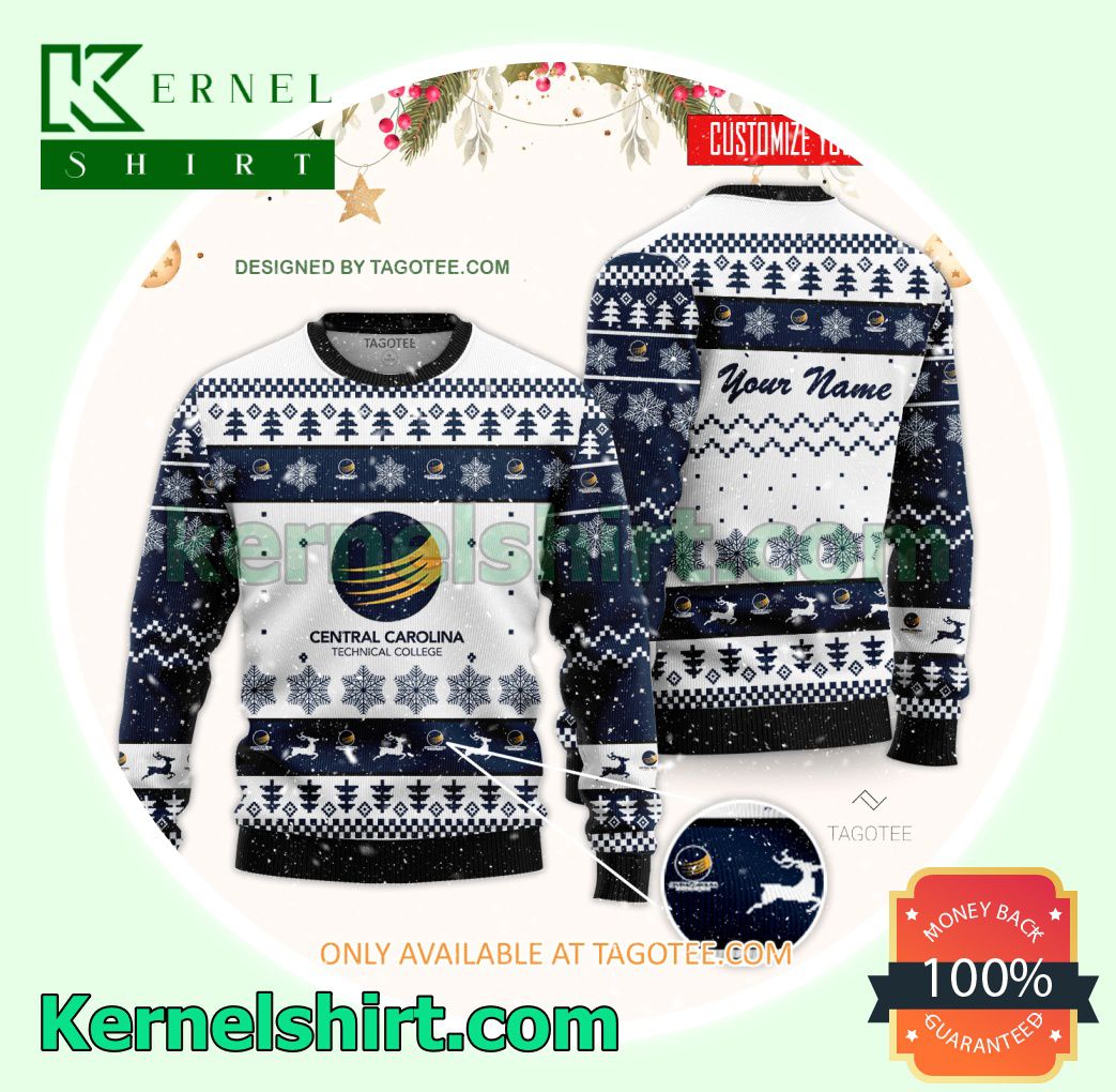 Central Carolina Technical College Logo Xmas Knit Sweaters