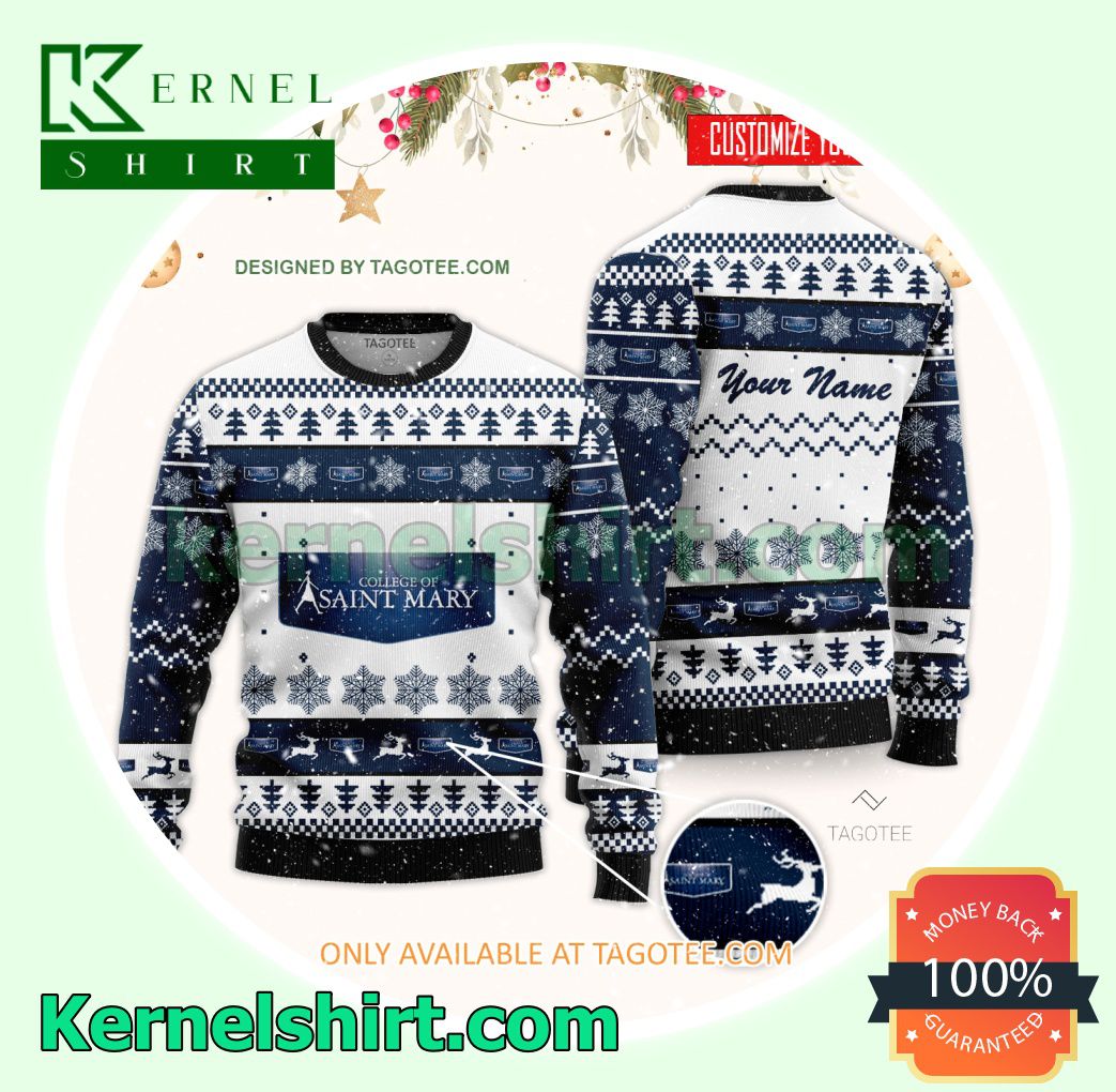 College of St. Mary Logo Xmas Knit Sweaters