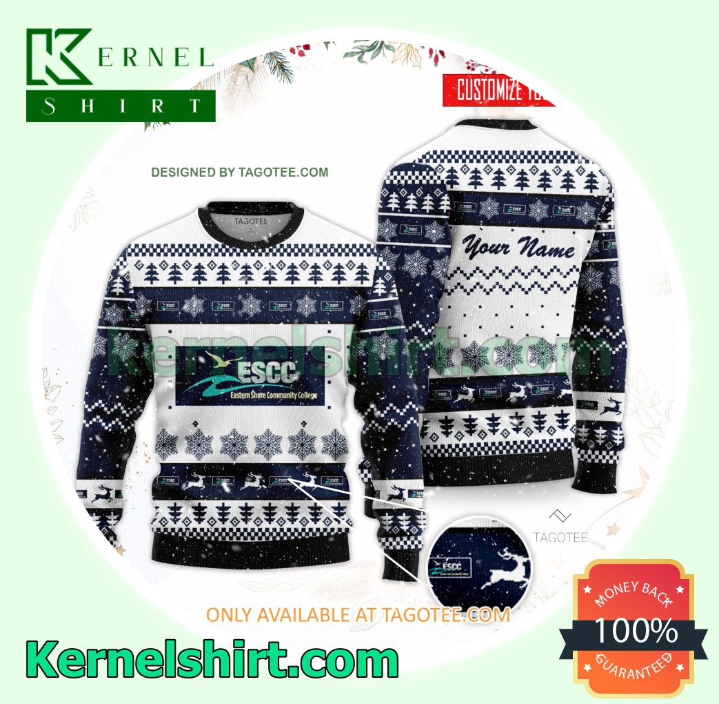 Eastern Shore Community College Logo Xmas Knit Sweaters