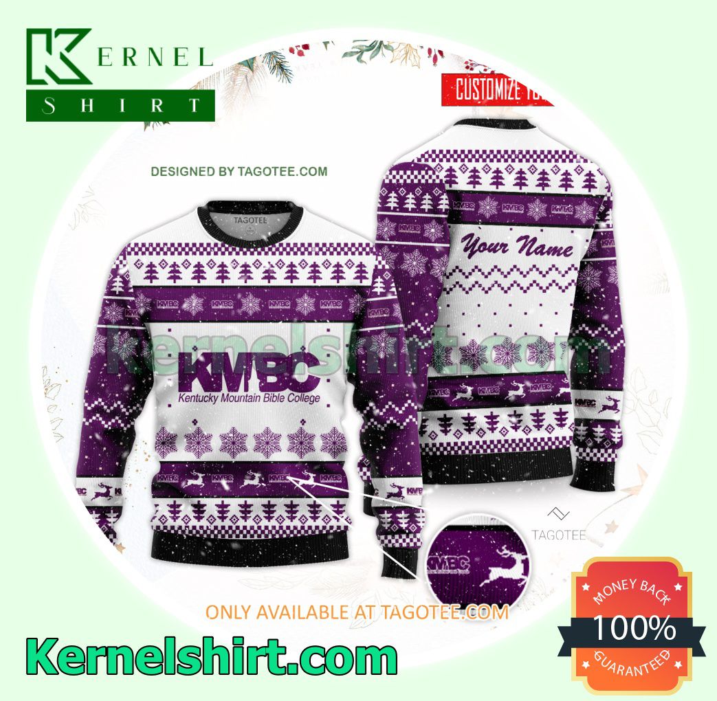 Kentucky Mountain Bible College Logo Xmas Knit Sweaters