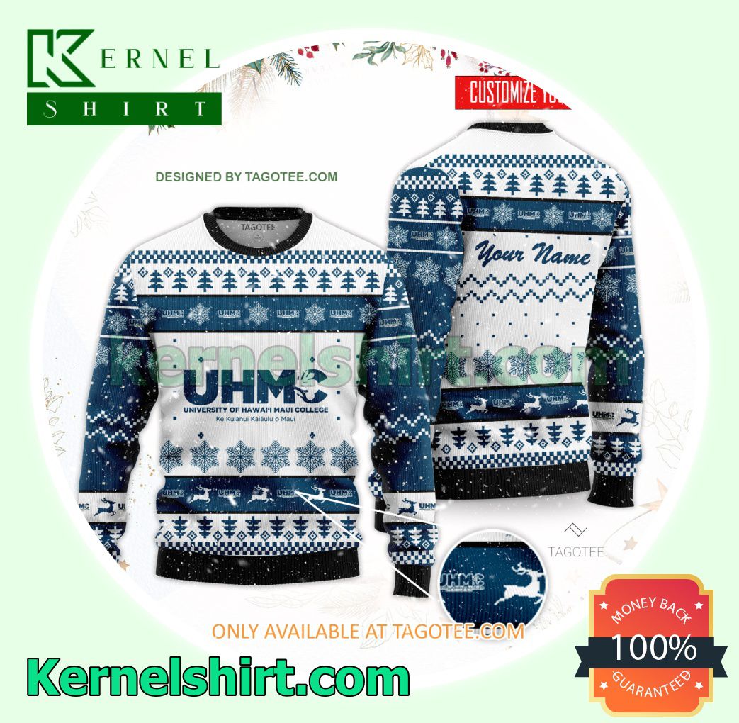 Maui Community College Logo Xmas Knit Sweaters