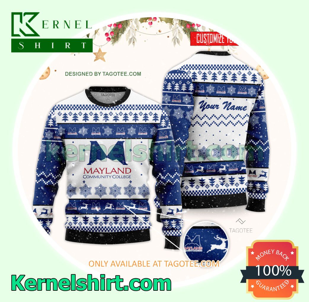 Mayland Community College Logo Xmas Knit Sweaters