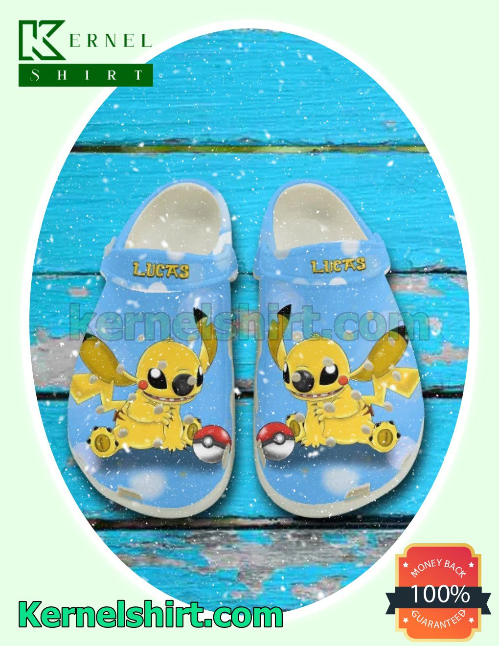 Personalized Pikachu Stitch Clogs Slippers Sandals