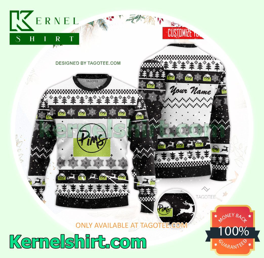 Pittsburgh Institute of Mortuary Science Logo Xmas Knit Sweaters