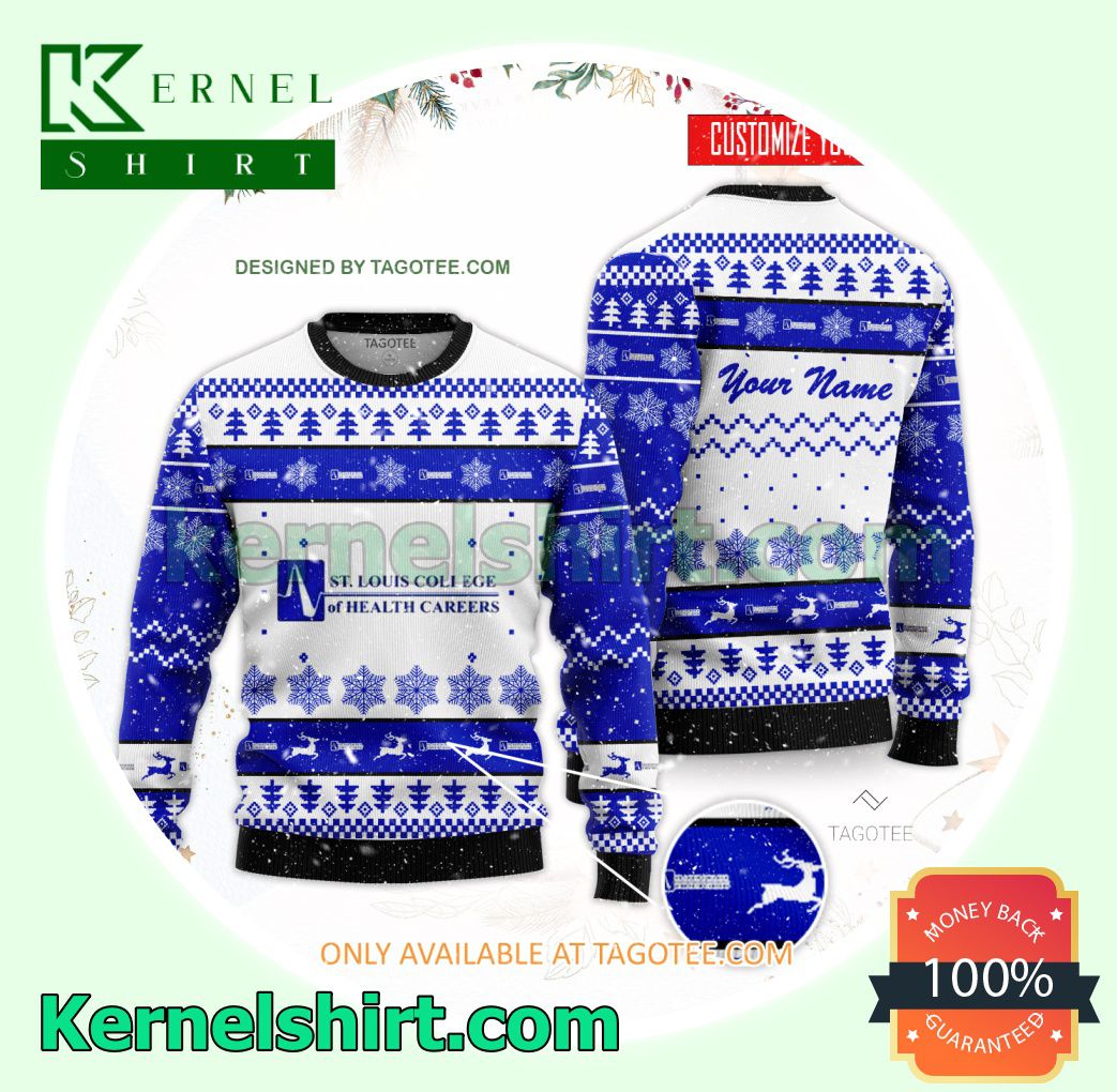 Saint Louis College of Health Careers Logo Xmas Knit Sweaters