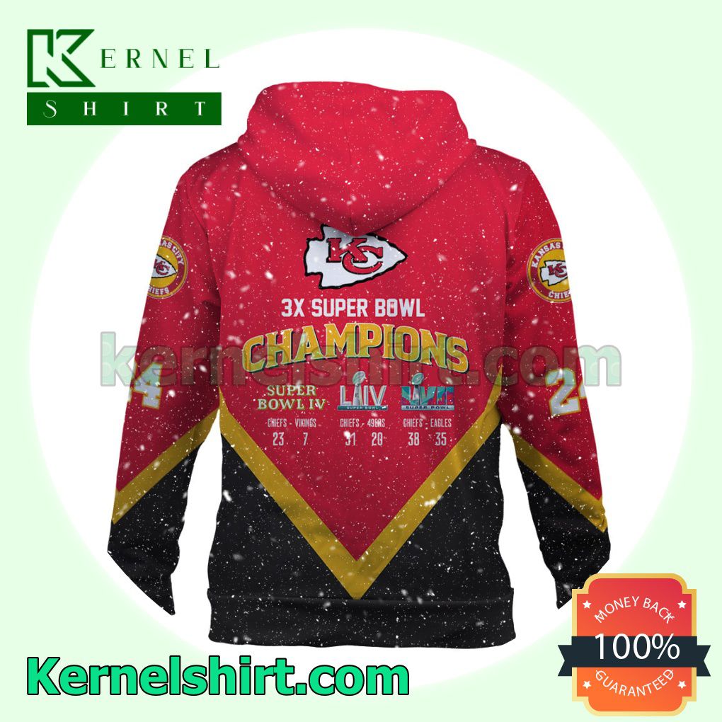 3X Super Bowl Champions Best Team Kansas City Chiefs Jersey Hooded Sweatshirts b