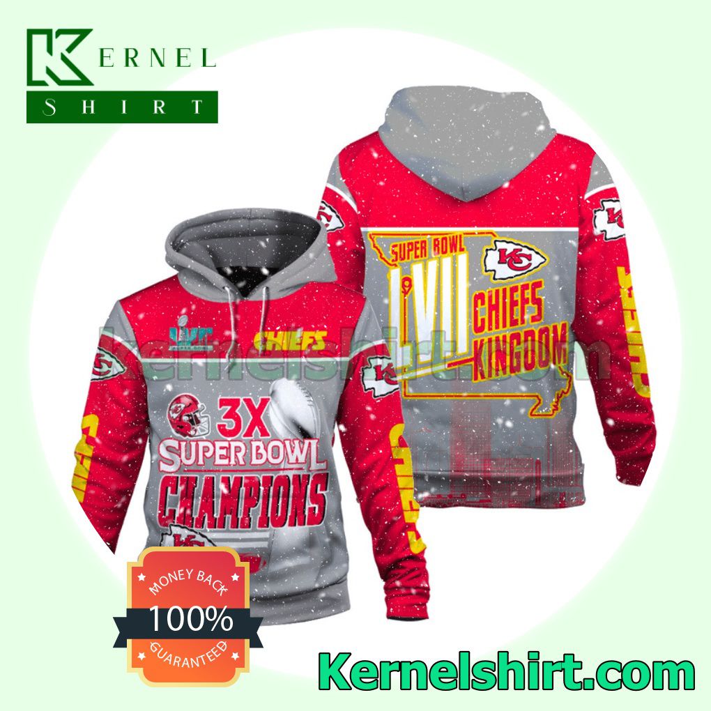 3x Super Bowl Champions Kansas City Chiefs Kingdom Hooded Sweatshirts