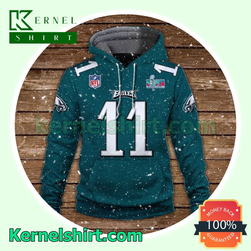 A. J. Brown 11 It Is Philly Time Philadelphia Eagles Jersey Hooded Sweatshirts a