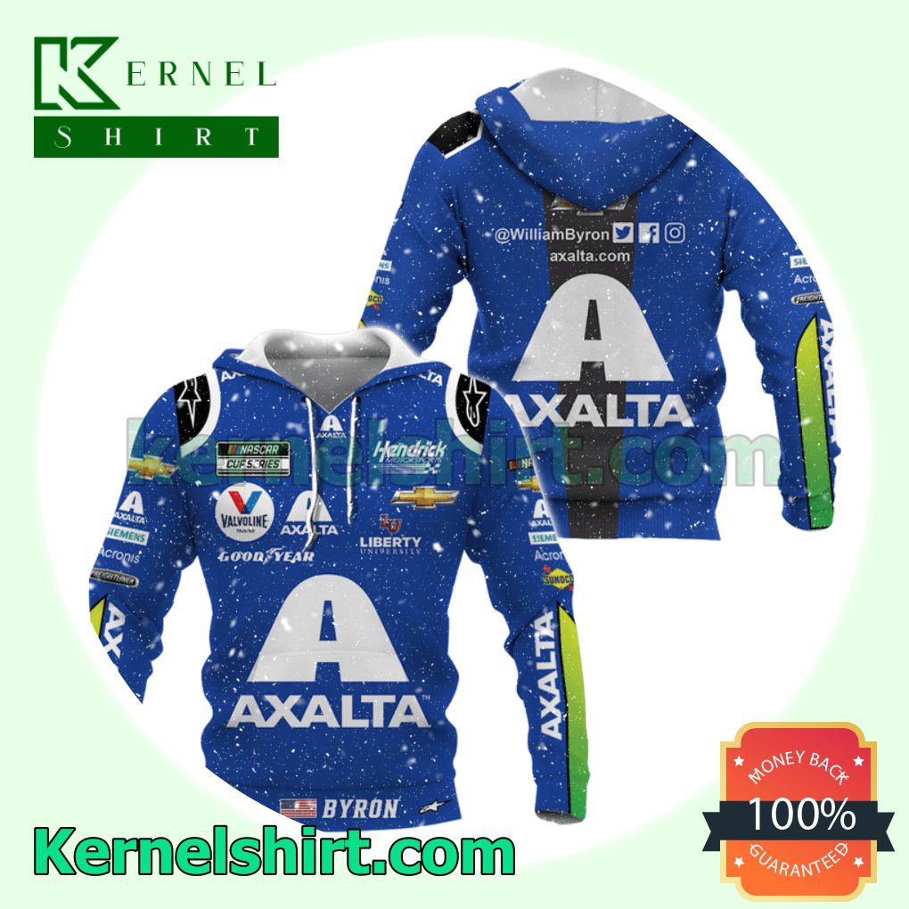 Byron Car Racing Axalta Blue Hooded Sweatshirts