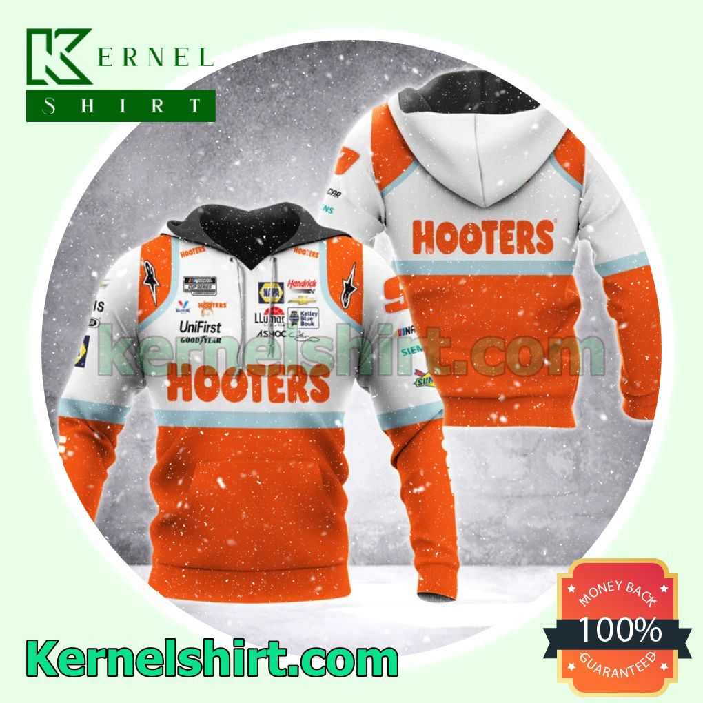 Car Racing Hooters Orange Hooded Sweatshirts a