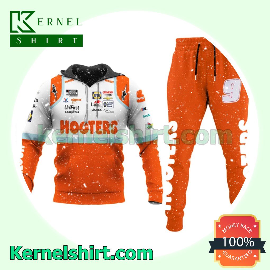 Car Racing Hooters Orange Hooded Sweatshirts