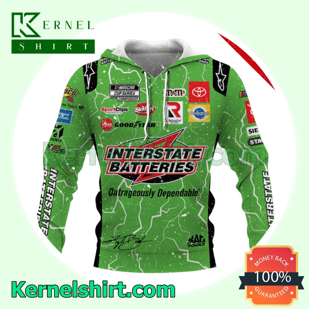 Car Racing Interstate Batteries Outrageously Dependable Hooded Sweatshirts
