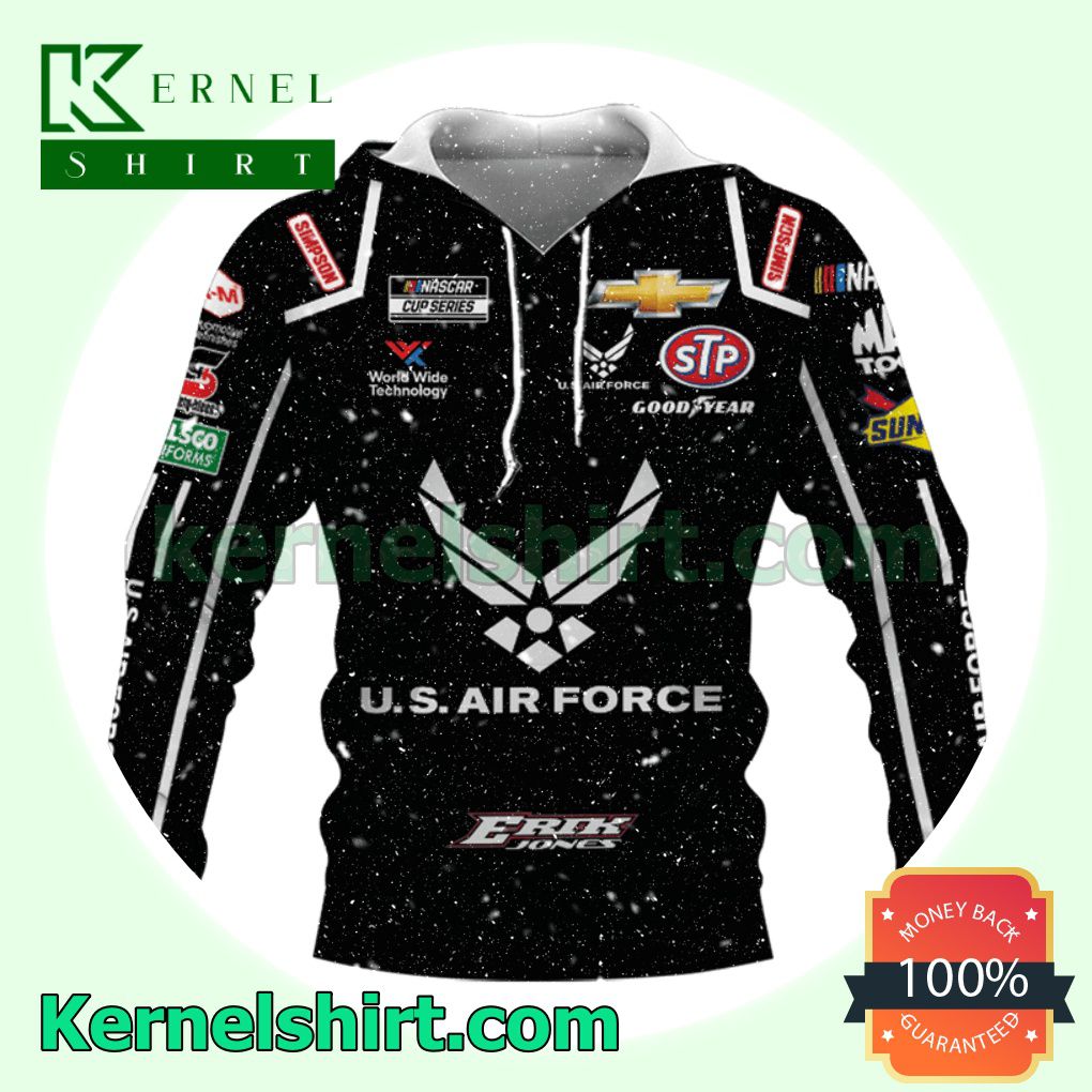 Car Racing U.s. Air Force Erick Jones Hooded Sweatshirts