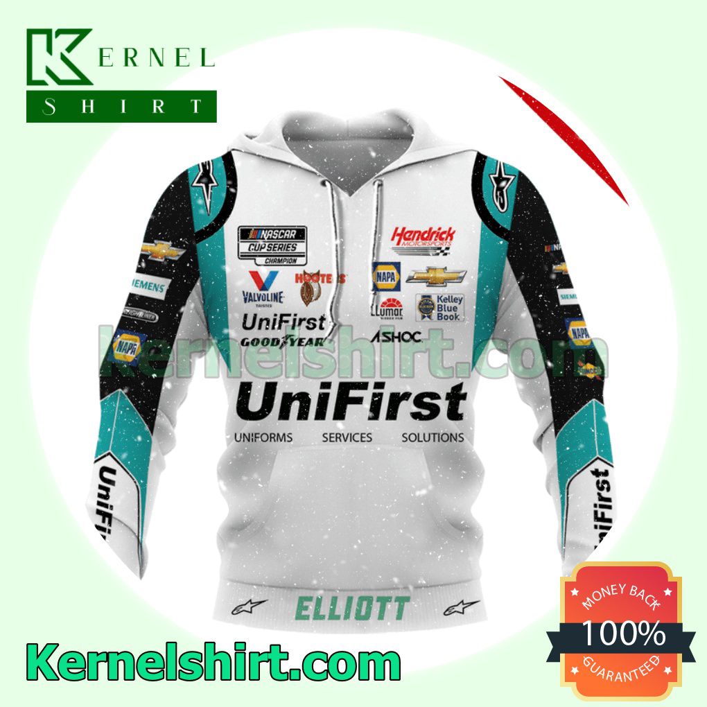 Car Racing Unifirst Turquoise Hooded Sweatshirts