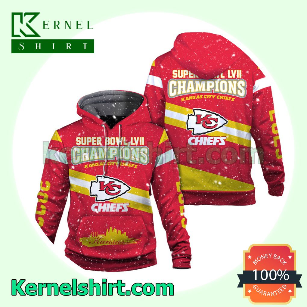Chiefs 2023 Super Bowl Champions Kansas City Chiefs Jersey Hooded Sweatshirts