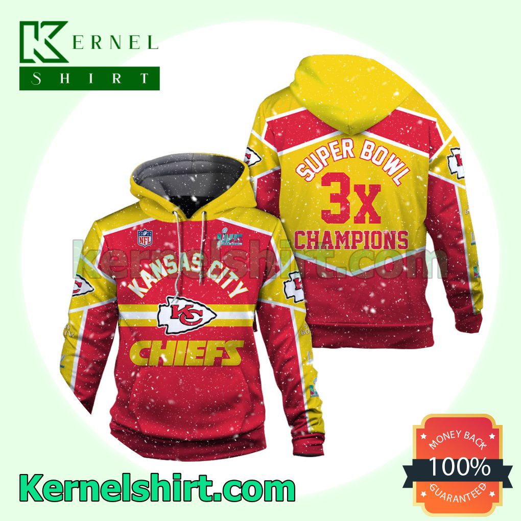 Chiefs 3X Super Bowl Champions Kansas City Chiefs Jersey Hooded Sweatshirts