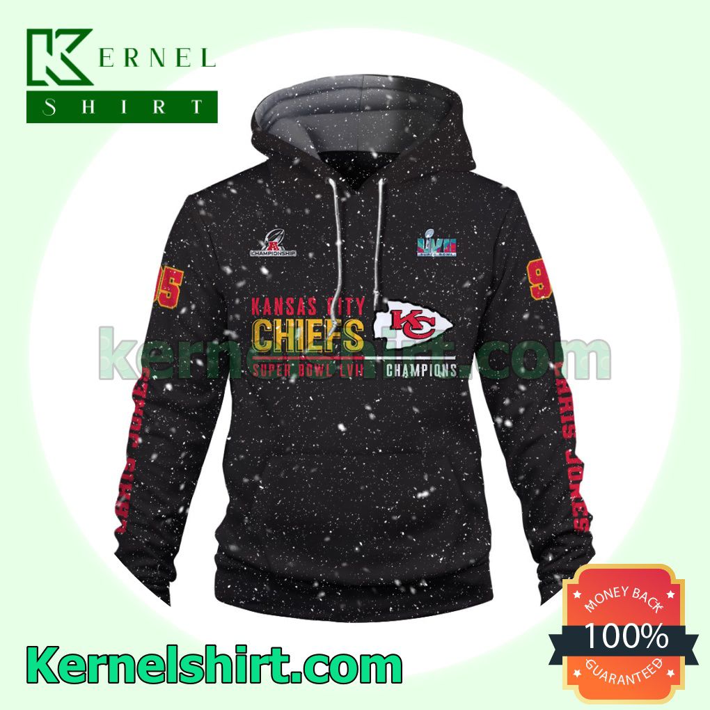 Chris Jones Run It Back Defend The Kingdom Kansas City Chiefs Jersey Hooded Sweatshirts a