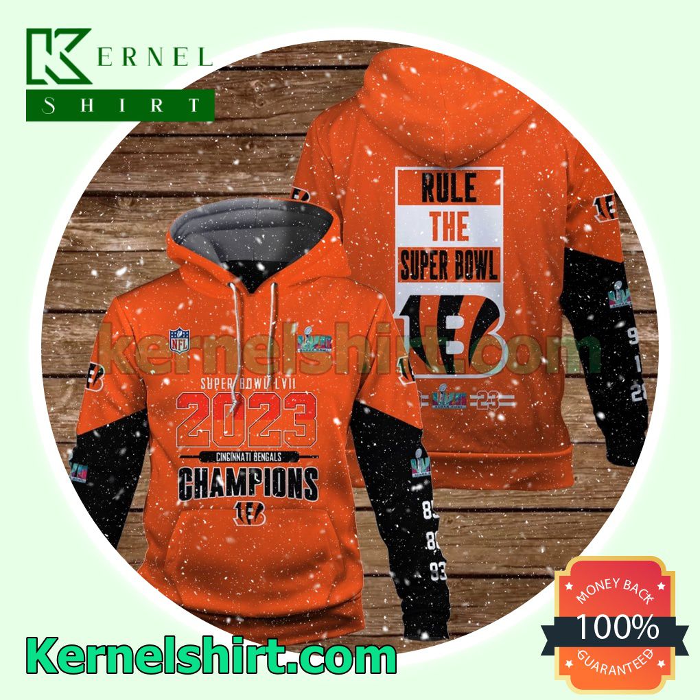 Cincinnati Bengals Rule The Super Bowl Jersey Hooded Sweatshirts