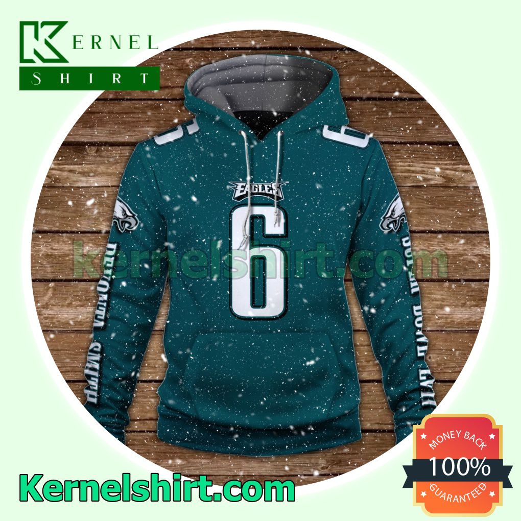 DeVonta Smith 6 Beat The Chiefs Go Birds Philadelphia Eagles Jersey Hooded Sweatshirts a