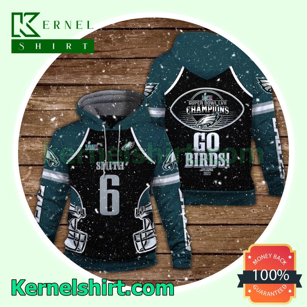 DeVonta Smith 6 Go Eagles Philadelphia Eagles Jersey Hooded Sweatshirts