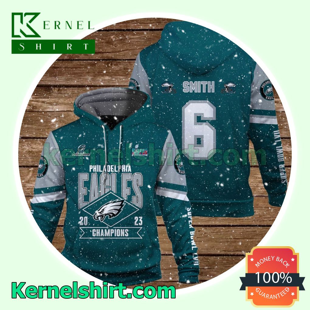 DeVonta Smith Philadelphia Eagles Jersey Hooded Sweatshirts