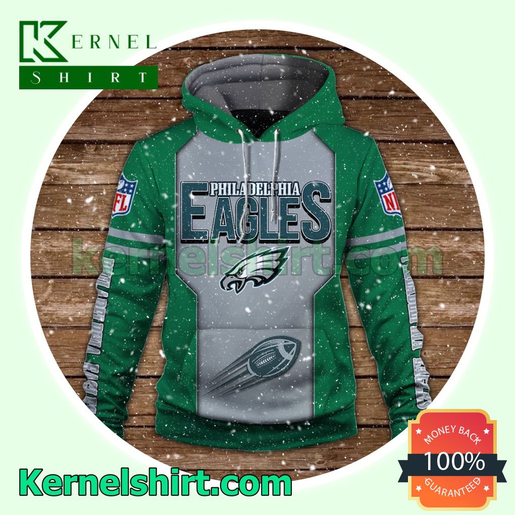 Eagles Champions Green Color Philadelphia Eagles Jersey Hooded Sweatshirts a