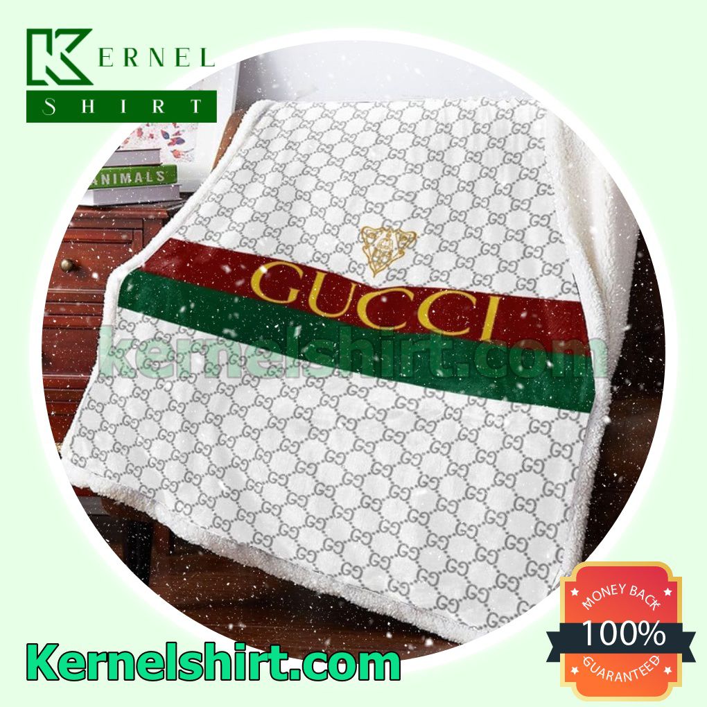 Gucci Museo Logo White Soft Blanket