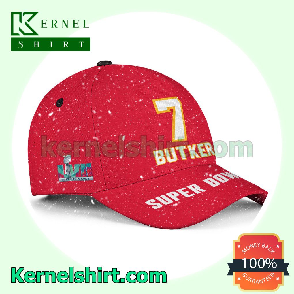 Harrison Butker 7 Kansas City Chiefs 2023 Super Bowl LVII Snapback Cap a