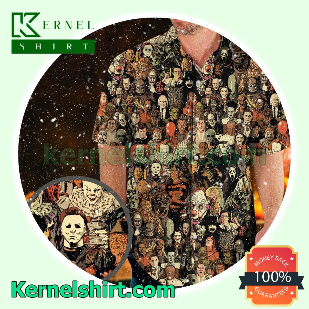 Horror Movie Characters Halloween Beach Shirts