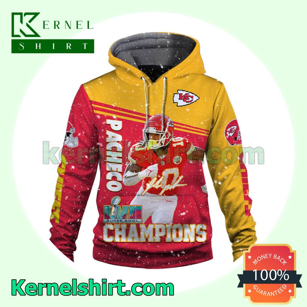 Isiah Pacheco 10 Kansas City Chiefs AFC Champions Jersey Hooded Sweatshirts a