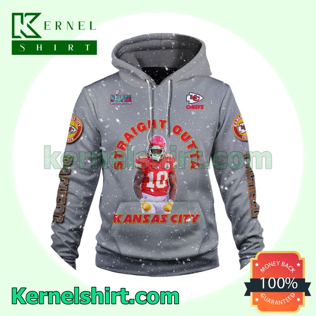 Isiah Pacheco Red And Gold Until I Am Dead And Cold Kansas City Chiefs Jersey Hooded Sweatshirts a
