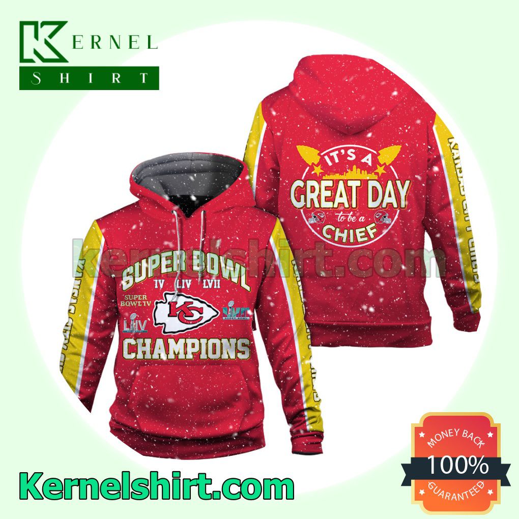It Is A Great Day To Be A Chief Kansas City Chiefs Jersey Hooded Sweatshirts