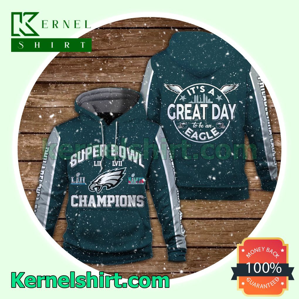 It Is A Great Day To Be An Eagle Philadelphia Eagles Jersey Hooded Sweatshirts