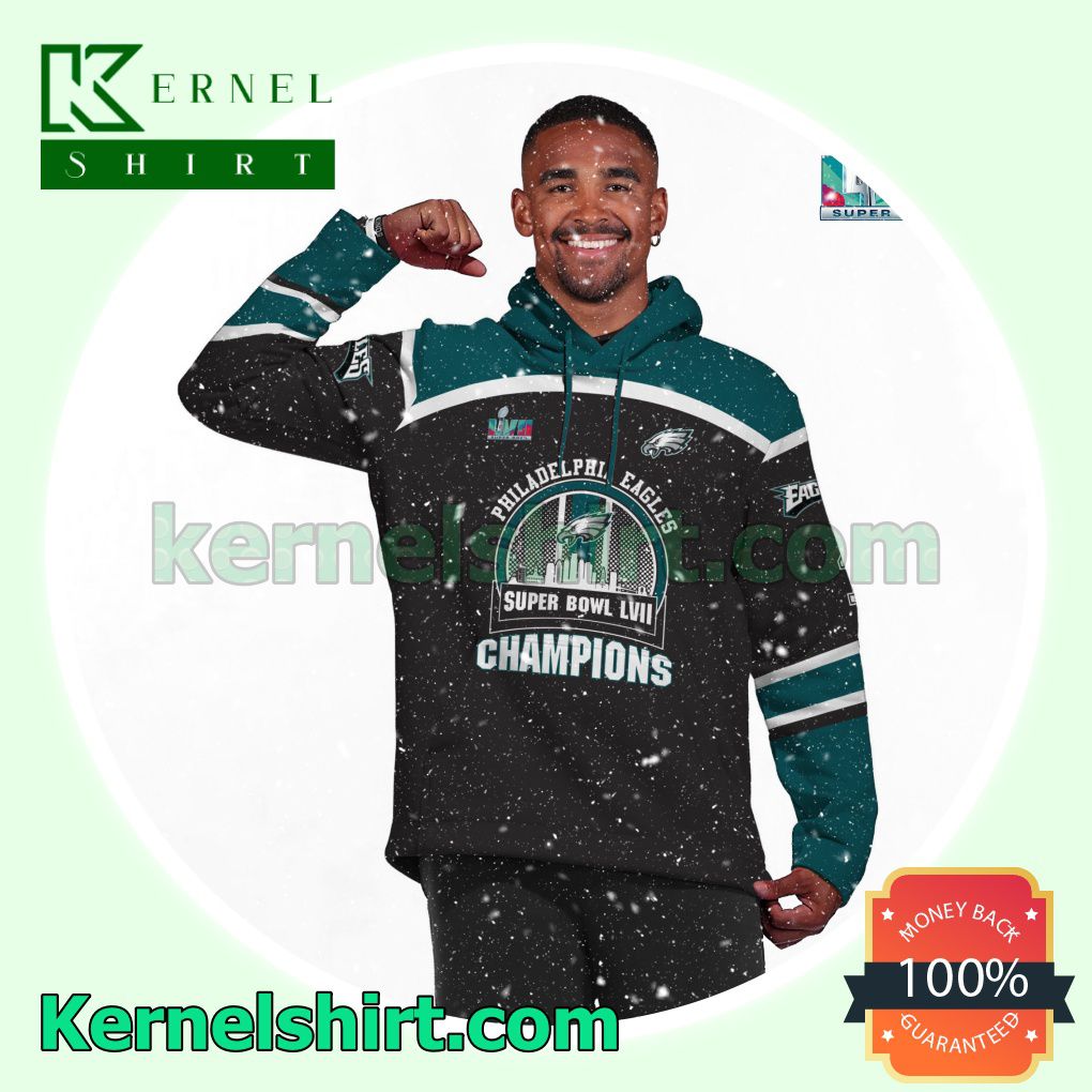 Jalen Hurts 1 Eagles Team Philadelphia Eagles Jersey Hooded Sweatshirts a