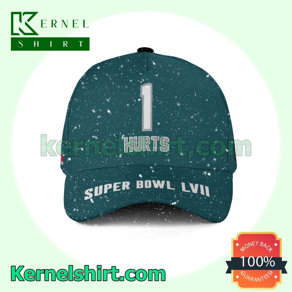 Jalen Hurts 1 Philadelphia Eagles 2023 Super Bowl Snapback Cap