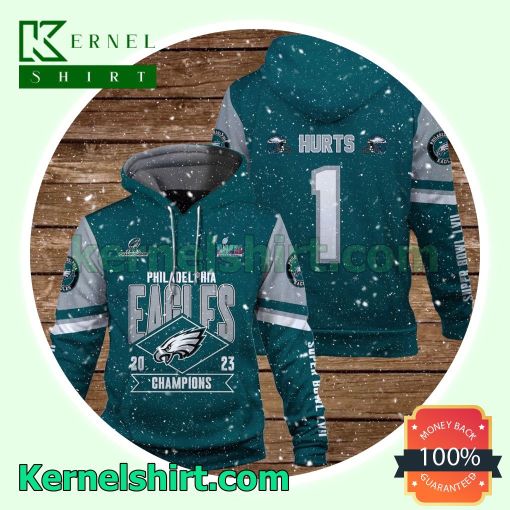 Jalen Hurts Philadelphia Eagles Jersey Hooded Sweatshirts