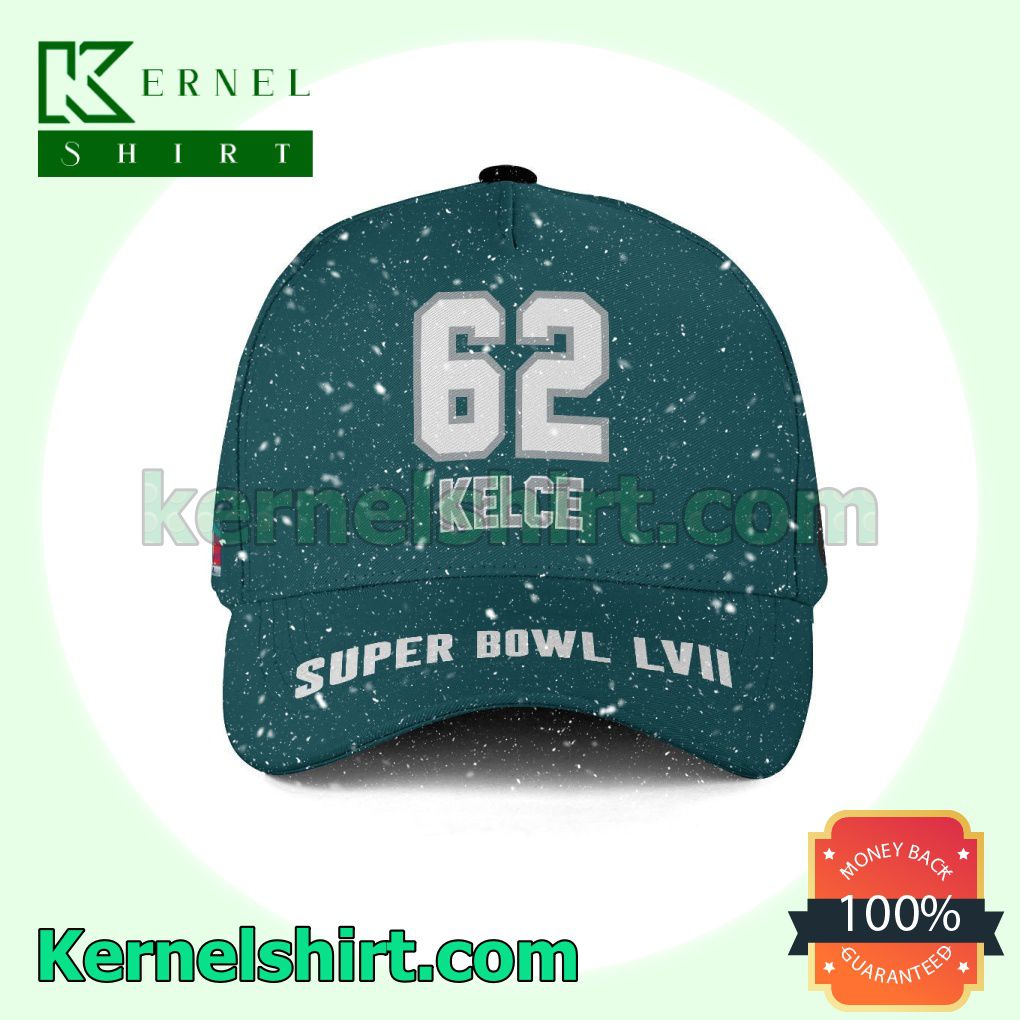 Jason Kelce 62 Philadelphia Eagles 2023 Super Bowl Snapback Cap