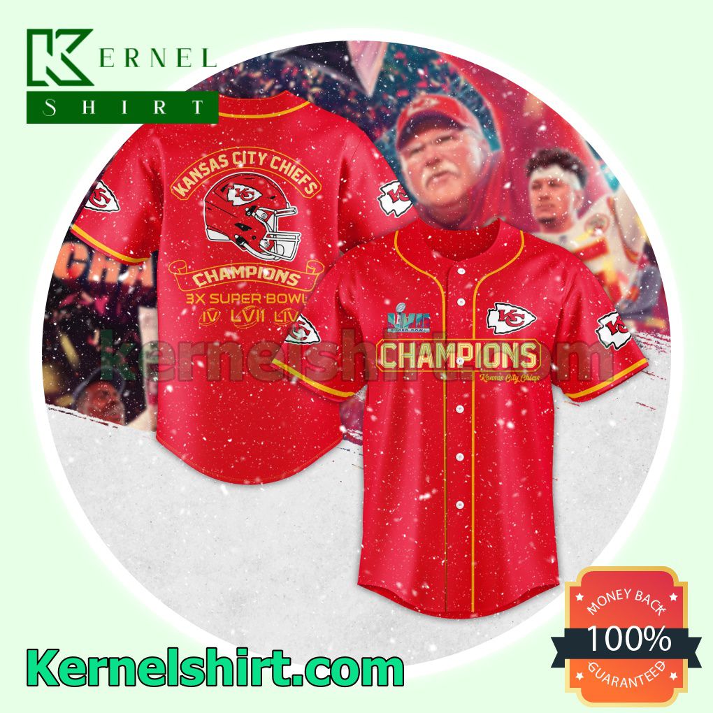 Kansas City Chiefs Champions 3x Super Bowl Iv Lvii Liv Jersey Shirts