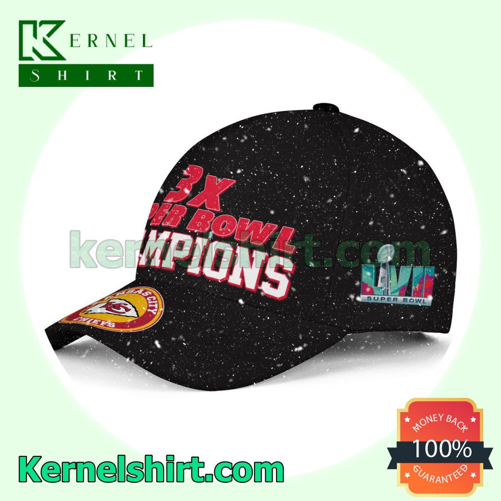 Kansas City Chiefs Champs 3X Super Bowl Champions Snapback Cap a