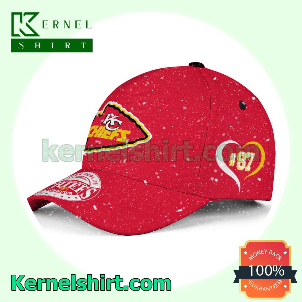 Kansas City Logo Number 87 Travis Kelce Super Bowl Champions Snapback Cap