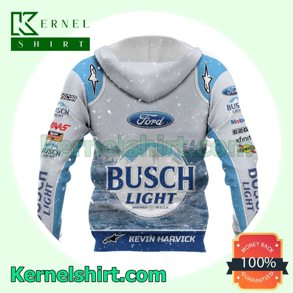 Kevin Harvick Car Racing Busch Light Hooded Sweatshirts a