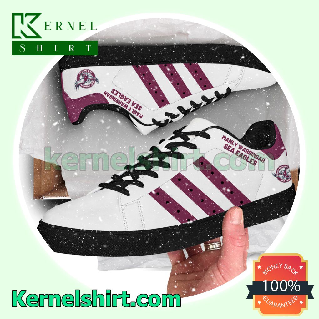 Manly Warringah Sea Eagles NRL Rugby Logo Low Top Shoes a