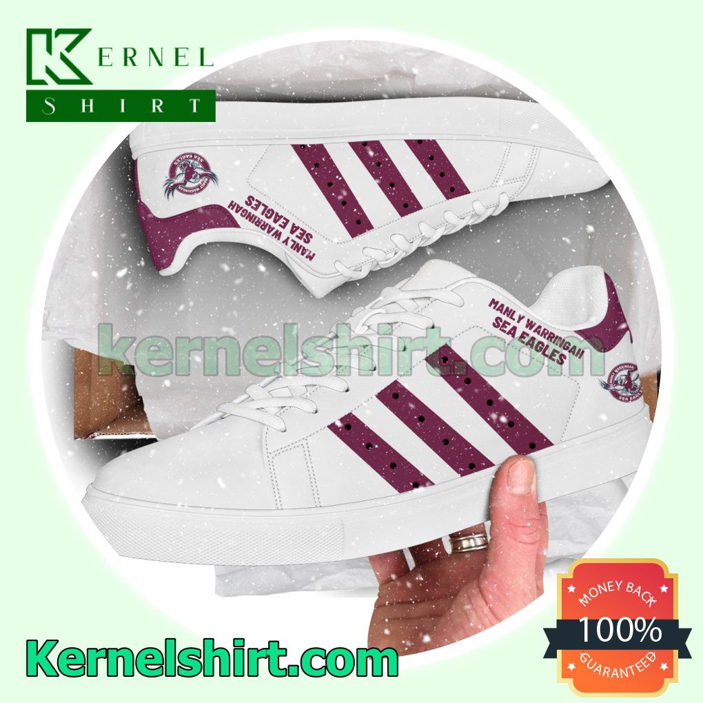 Manly Warringah Sea Eagles NRL Rugby Logo Low Top Shoes