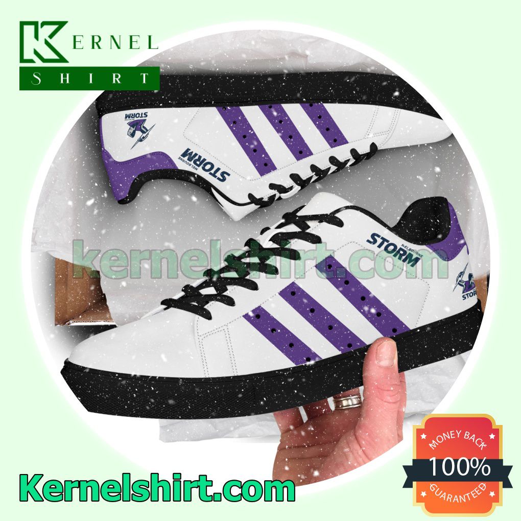 Melbourne Storm NRL Rugby Logo Low Top Shoes a