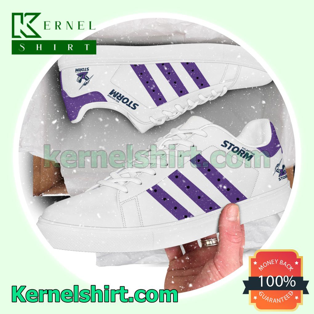 Melbourne Storm NRL Rugby Logo Low Top Shoes